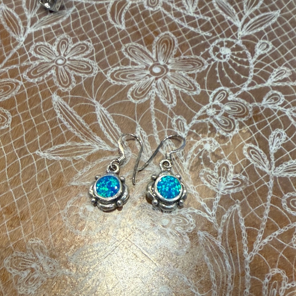 Elegant Silver and Blue Earrings